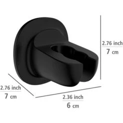 Wenko Duschkopfhalter Libertà Schwarz Befestigen Ohne Bohren -Dusch Welt Verkauf 903762 1068 04