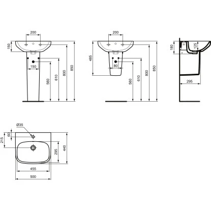 Ideal Standard Waschtisch I.life A 50x44 Cm 1 Hahnloch Mit Überlauf Weiß 9 Ideal Standard Waschtisch I.life A 50x44 Cm 1 Hahnloch Mit Überlauf Weiß – Bild 7