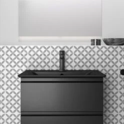 Ideal Standard Möbelwaschtisch Connect Air 64 Cm 1 Hahnloch Mit Überlauf Schwarz -Dusch Welt Verkauf 9803099 3049 10