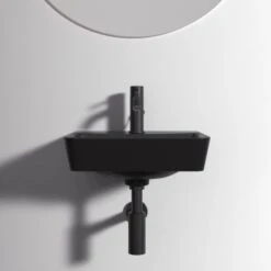 Ideal Standard Handwaschbecken Connect Air 40 Cm 1 Hahnloch Mit Überlauf Schwarz -Dusch Welt Verkauf 9803289 3049 7