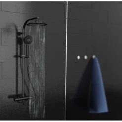 Schütte Überkopfbrause-Set Madura Fresh Schwarz Matt 10 Schütte Überkopfbrause-Set Madura Fresh Schwarz Matt -Dusch Welt Verkauf duschsule2in1schwarzmatt 3