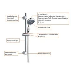 Eisl WELLY Stangenbrauseset Chrom -Dusch Welt Verkauf setwelly5funktionenchrom 3