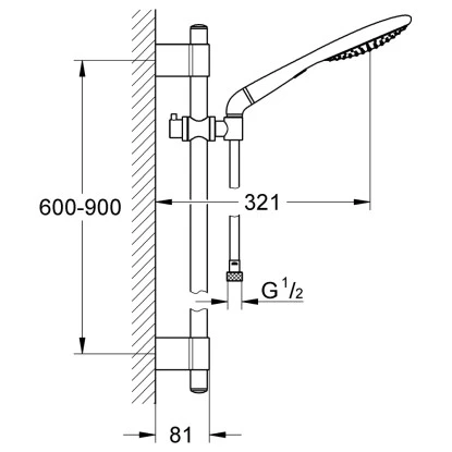 Grohe Brausestangen-Set Rainshower Solo 150 Mit 2 Strahlarten 4 Grohe Brausestangen-Set Rainshower Solo 150 Mit 2 Strahlarten – Bild 2